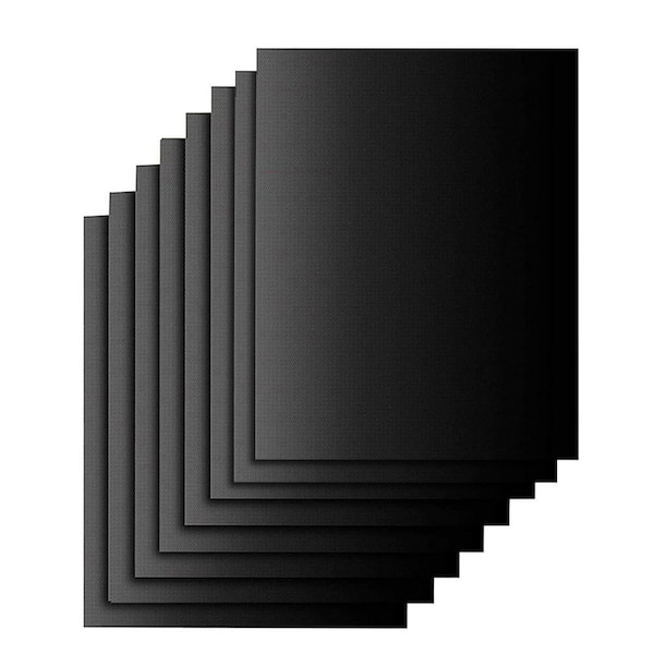 12-Piece BBQ Grill Mats, PTFE Non-Stick Grilling Mats, Reusable & Dishwasher Safe, Heavy Duty, Up to 500°F, Black