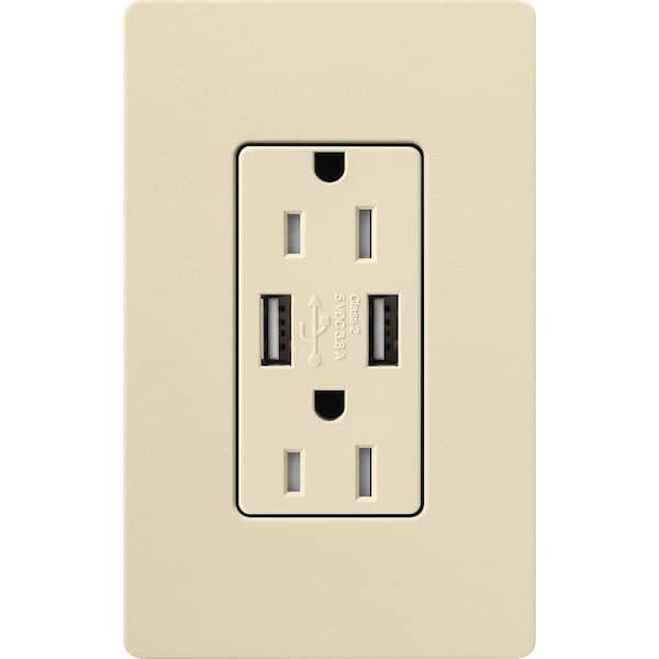 Claro 15 Amp USB Duplex Outlet, Sand (SCR-15-UBTR-SD)