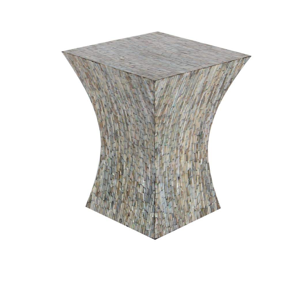 Pearl Inlay Hourglass Accent Table 15"x19" - Multicolor