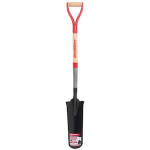 23.5 in. Wood D-Handle Steel Blade Drain Spade