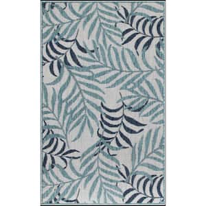 Garden Oasis Blue 3 ft. x 5 ft. Nature-inspired Contemporary Area Rug
