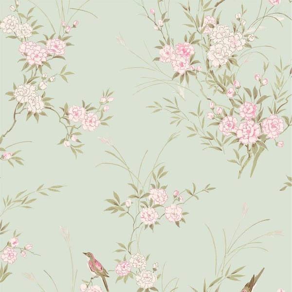 Graham & Brown Rachel Ashwell Bird Chinoiserie Green Wallpaper Sample