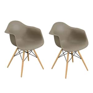 Morven Light Brown Wood Dining Arm Chairs (Set of 2)