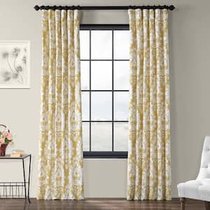 Lacuna Sun Floral Rod Pocket Room Darkening Curtain - 50 in. W x 108 in. L