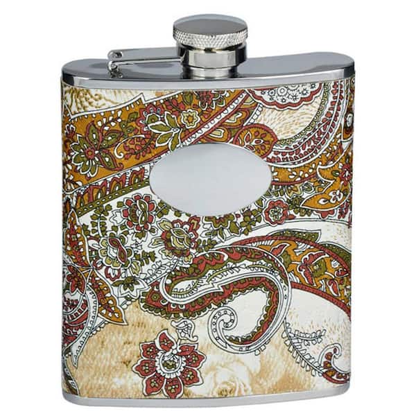 Visol Floral Paisley Pattern Liquor Flask