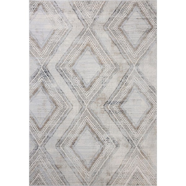 Hollis Mist / Natural 6 ft. 7 in. x 9 ft. 3 in. Contemporary Area Rug