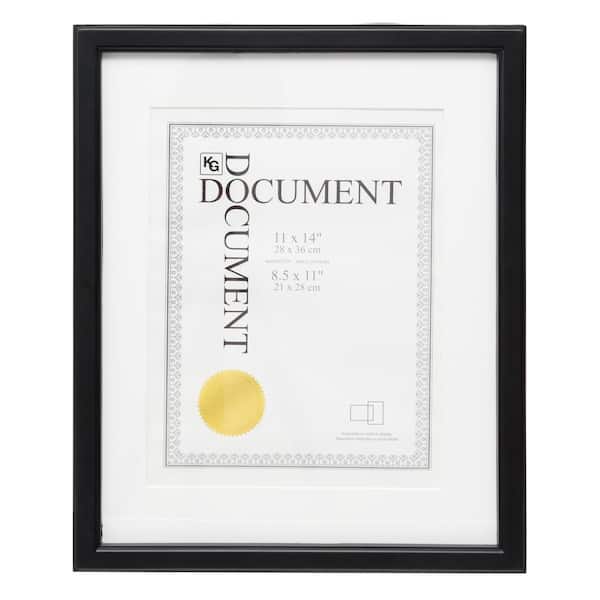 KG Caspian Document Frame - Black, 11" x 14", 12 Pack