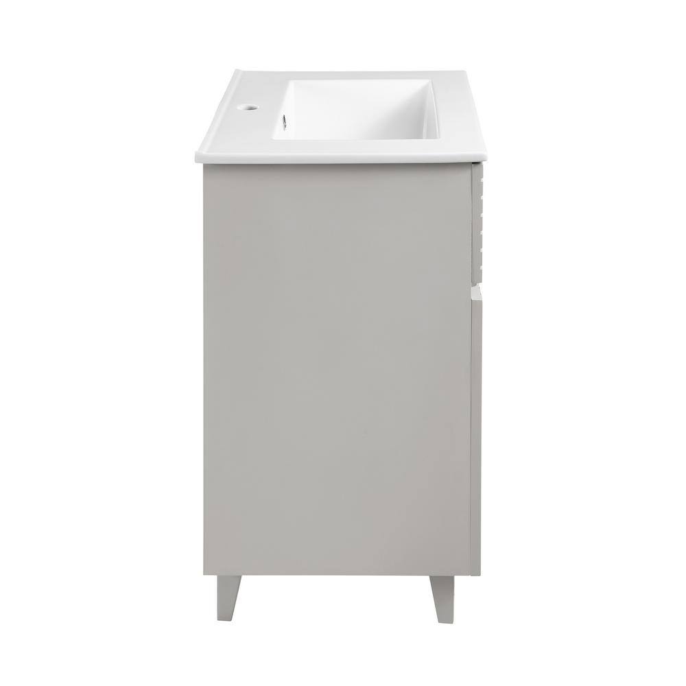 Bernay 24" Light Gray Freestanding Bathroom Vanity with Ceramic Top