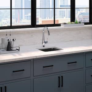 Cairn Black Granite Composite 16 in. Undermount Bar Sink with Simplice Faucet