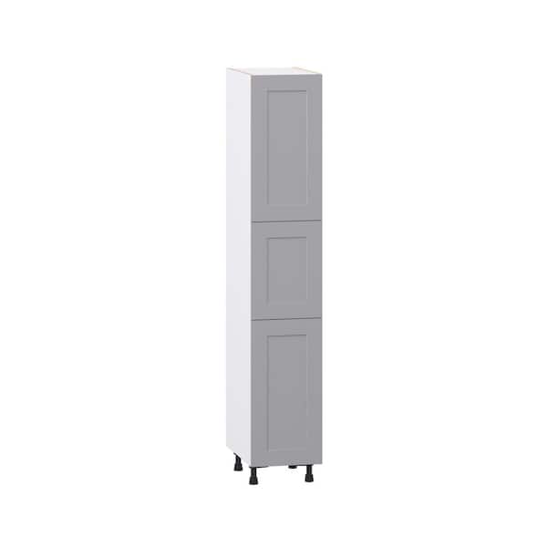 Roseland 15 in. W x 24 in. D x 84.5 in. H Assembled Shaker Pantry Kitchen Cabinet in Slate Gray with 4-Shelves