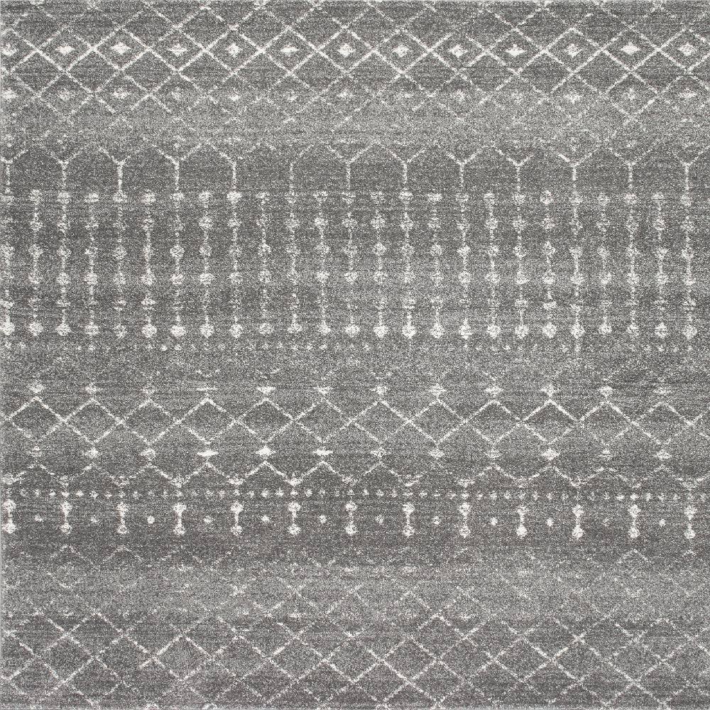 Handmade Dark Gray Square Synthetic Accent Rug - 49"