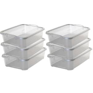 Clear Stackable Closet and Storage Box 34 Qt. Containers, (6-Pack)