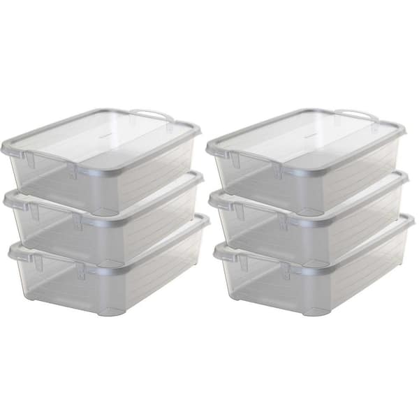 Life Story Clear Stackable Closet and Storage Box 34 Qt. Containers, (6-Pack)