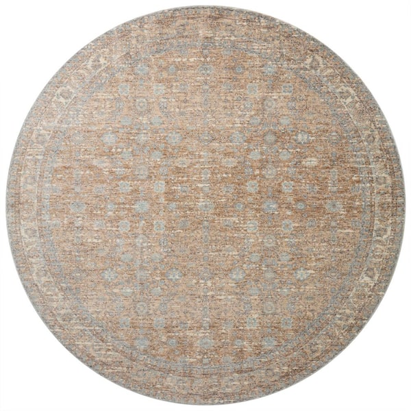 Angela Rose Blake 5 ft. 3 in. x 5 ft. 3 in. Round Sand / Sky Transitional Area Rug