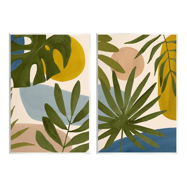 Tropical Bohemian Plant Leaves by Victoria Barnes 2 Piece Unframed Graphic Art Print Nature 10 in. x 15 in.