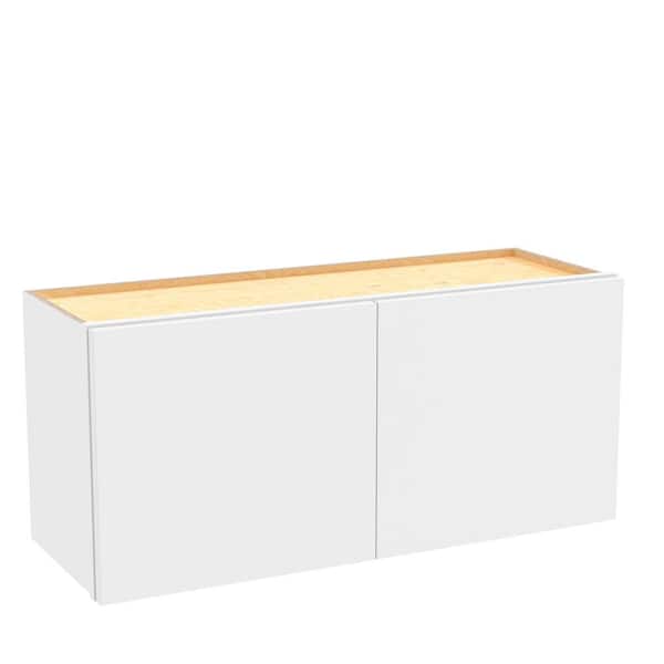 Hargrove 36 in. W x 12 in. D x 15 in. H Assembled Plywood Wall Bridge Kitchen Cabinet in Vesper White with Soft Close