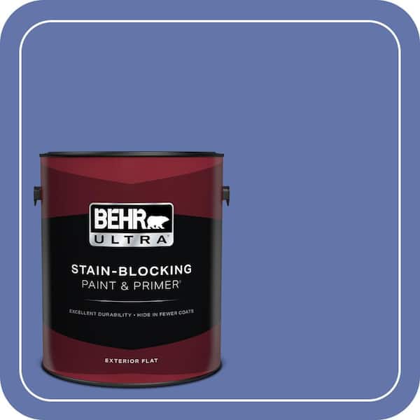 BEHR ULTRA 1 gal. #600B-6 Sudden Sapphire Flat Exterior Paint & Primer