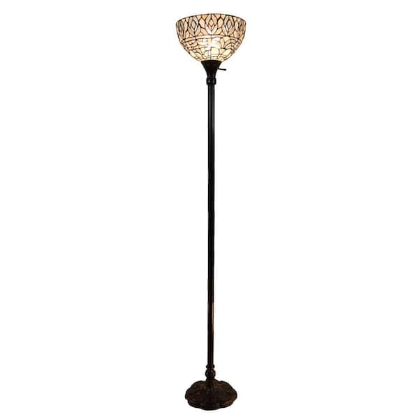 Amora Lighting 72 in. Tiffany Style Torchiere Floor Lamp