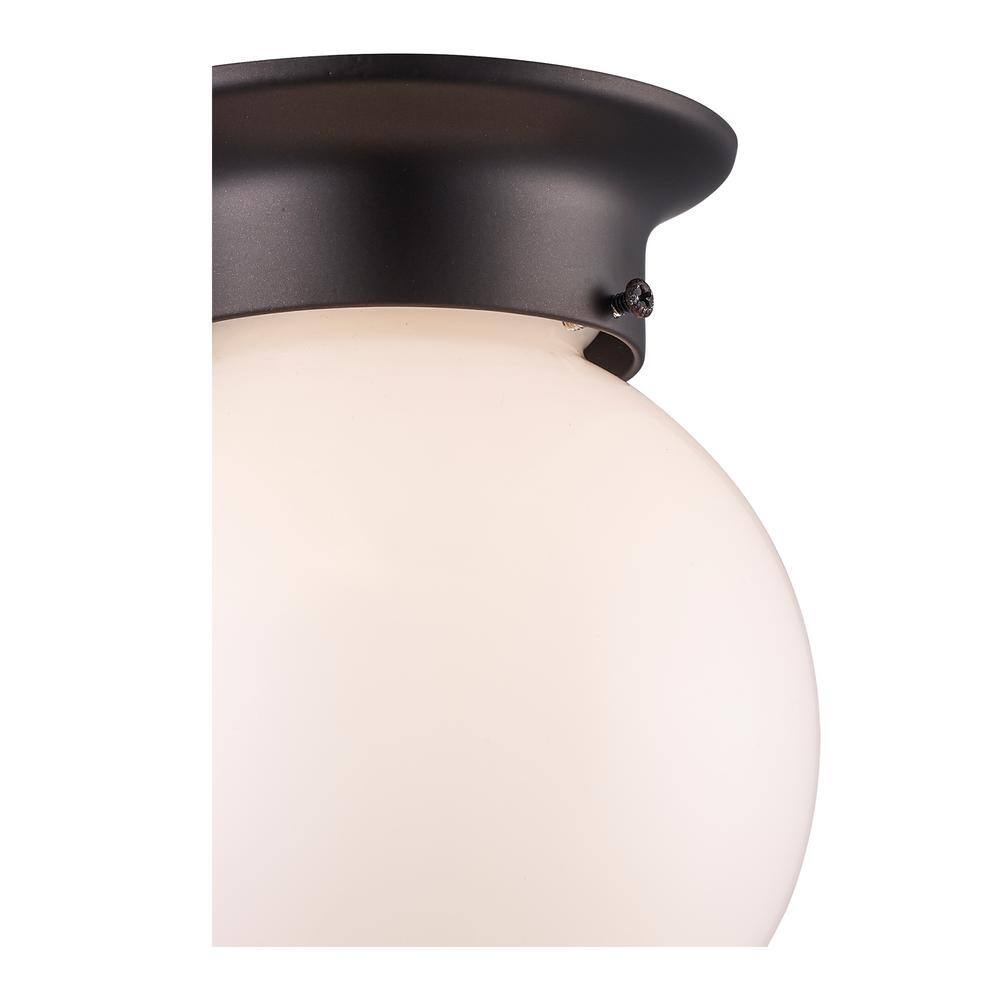 Dash 6" Rubbed Oil Bronze Glass Globe Flush Mount