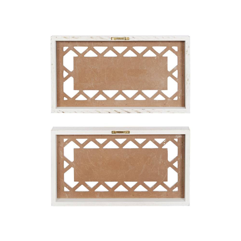 White and Beige Rustic Wood Farmhouse Wall Decor Set