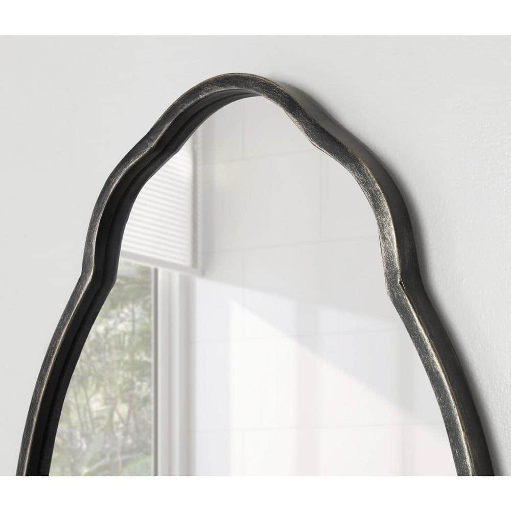 30" Gold Oval Scalloped Vanity Wall Mirror