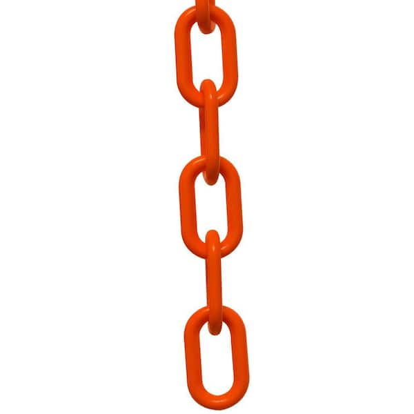 1 in. (#4, 25 mm) x 100 ft. Safety Orange Plastic Chain