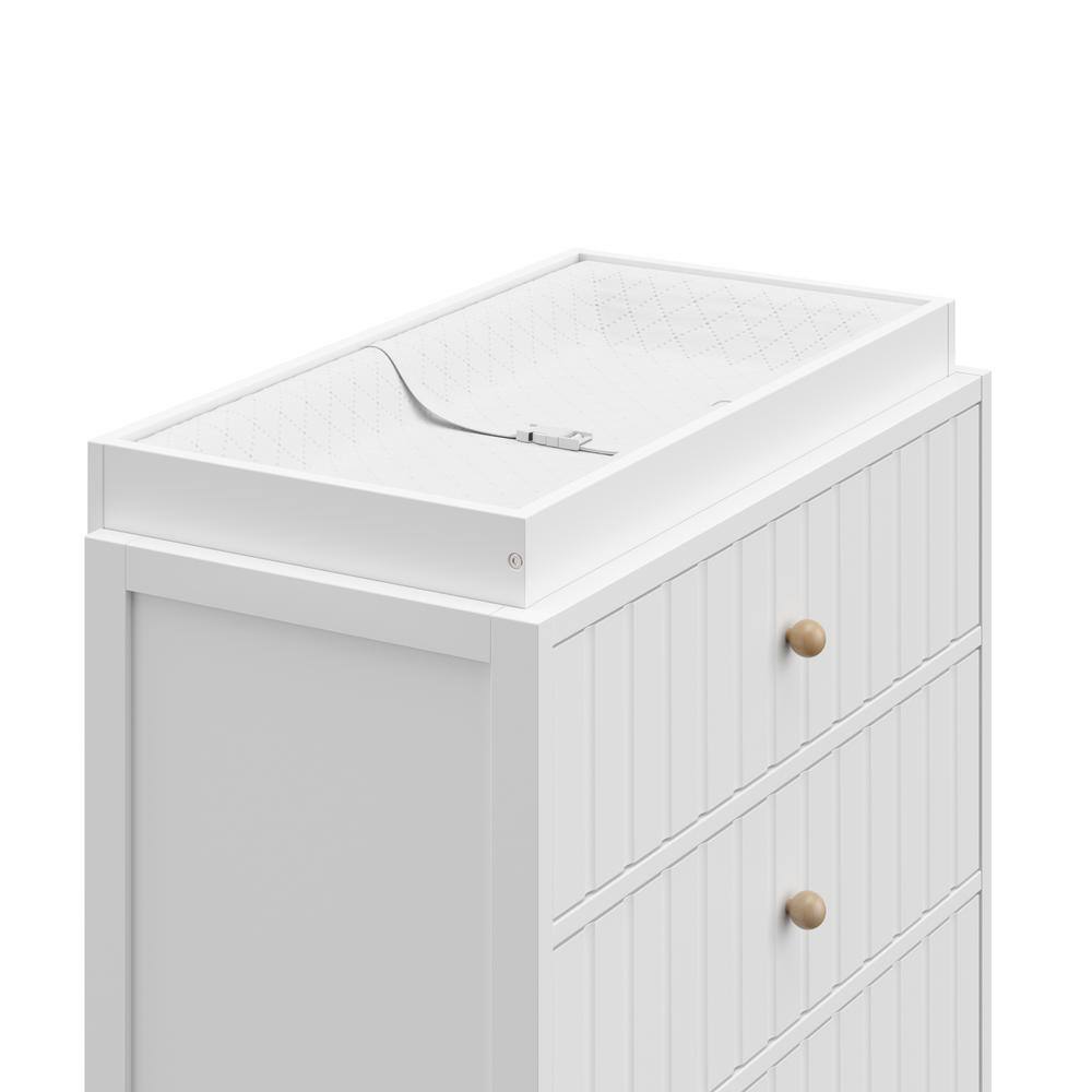 White 3-Drawer Chest with Changing Table Topper