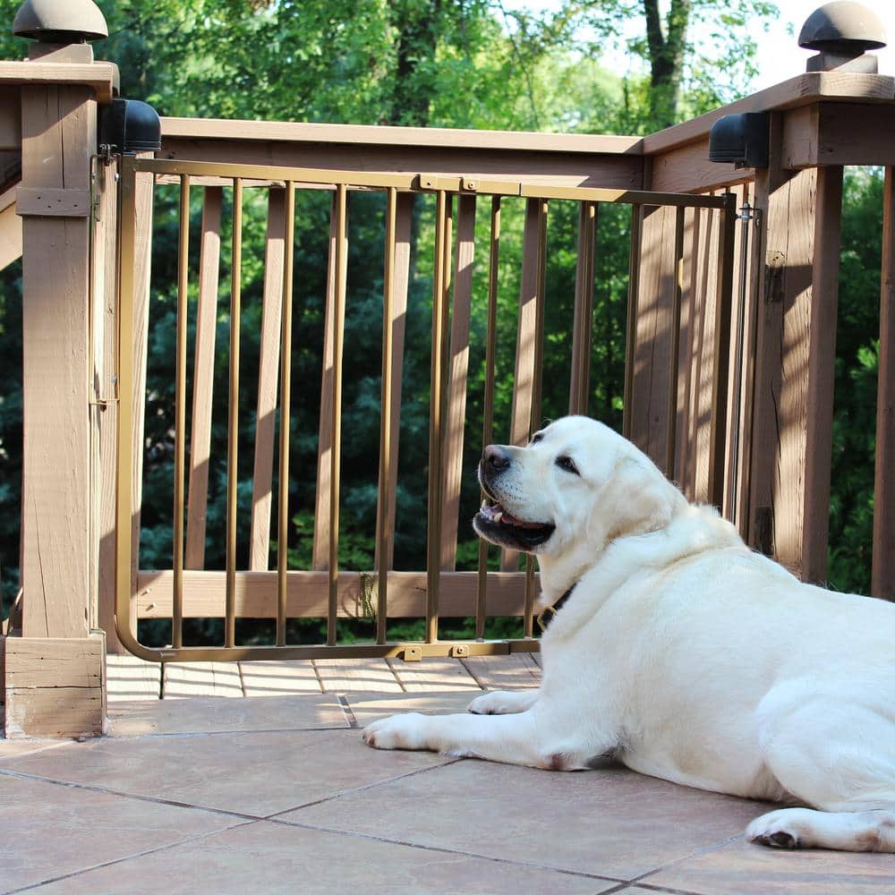 Adjustable Black Aluminum Stairway Safety Gate with Stainless Steel Hardware