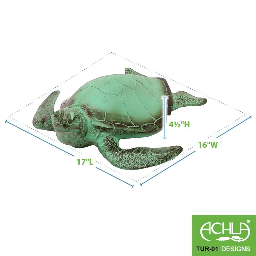 Green Patina Aluminum Sea Turtle Garden Statue