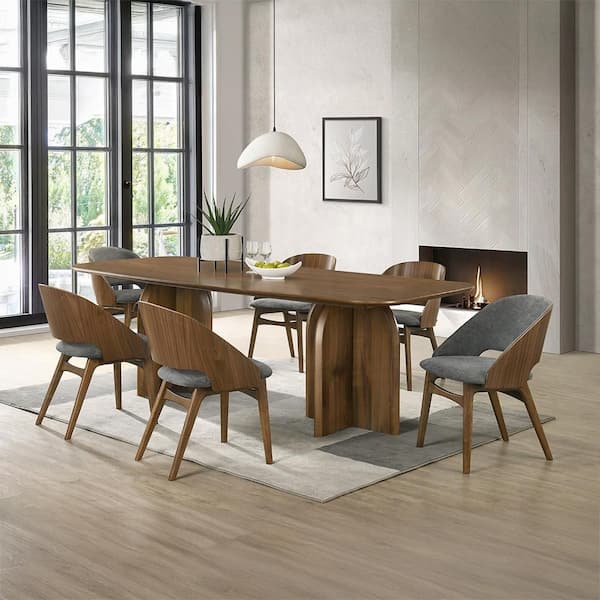 Novella Dark Walnut Fabric Side Chair Set of 2