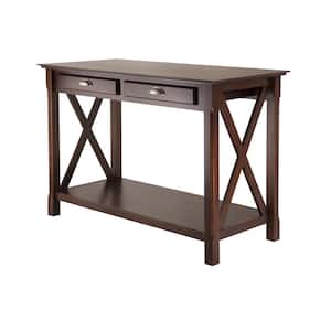 Xola 45 in. Cappuccino Standard Rectangle Wood Console Table with Drawers