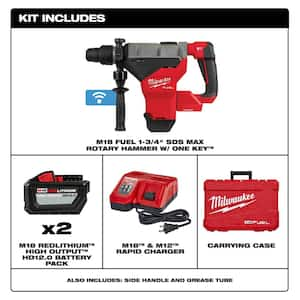 M18 FUEL ONE-KEY 18V Lith-Ion Brushless Cordless 1-3/4 in. SDS-MAX Rotary Hammer w/2 12.0 Ah Battery & M18 FUEL Grinder