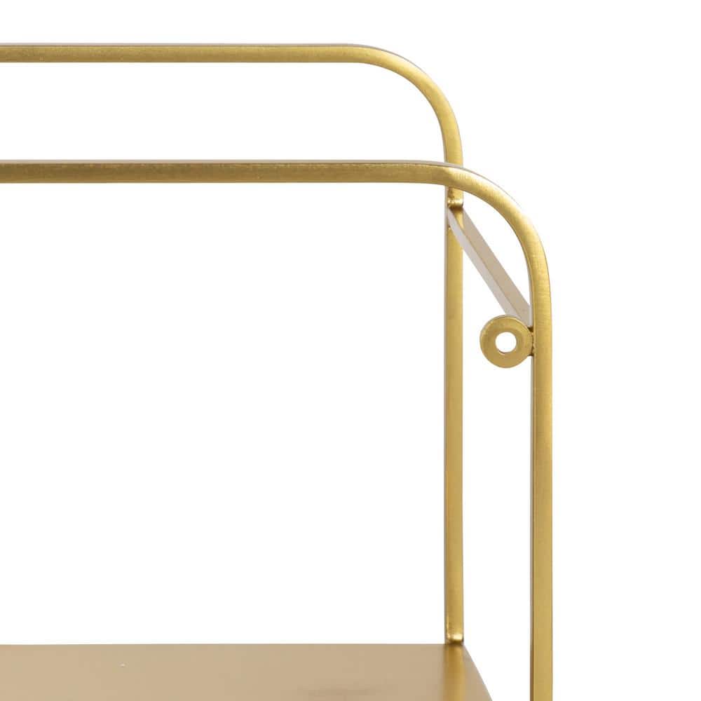 Gold Metal Floating Cube Wall Shelves Set