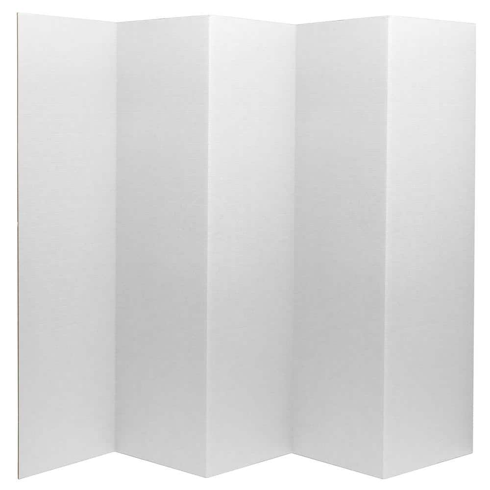 6" Cardboard Room Divider 5 Panel White - Oriental Furniture