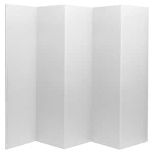 6 ft. Tall White Temporary Cardboard Folding Screen - 5 Panel