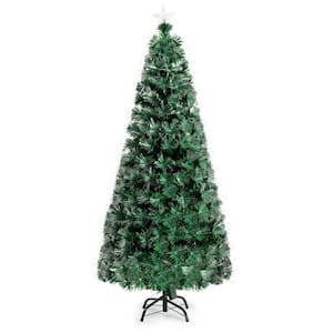 7 ft. Double-color Lights Fiber Optic Artificial Christmas Tree