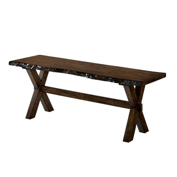 Furniture of America Justeen Walnut Wood Bench