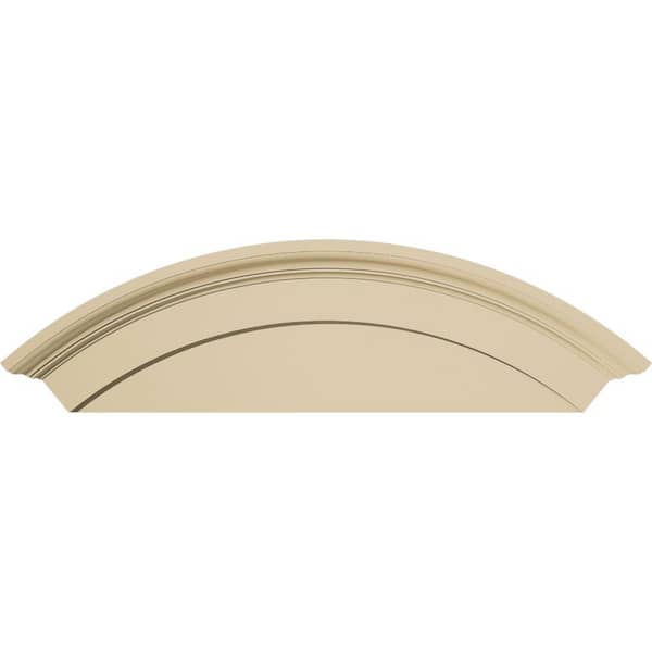 Ekena Millwork 42 in. W x 14 in. H x 2-3/4 in. P Arched Signature Urethane Pediment, Primed Tan