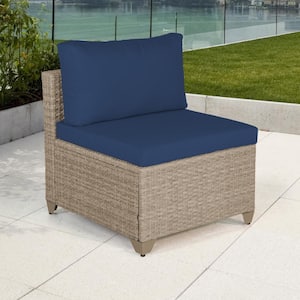 Maui Metal Outdoor Sectional with Cobalt Cushions