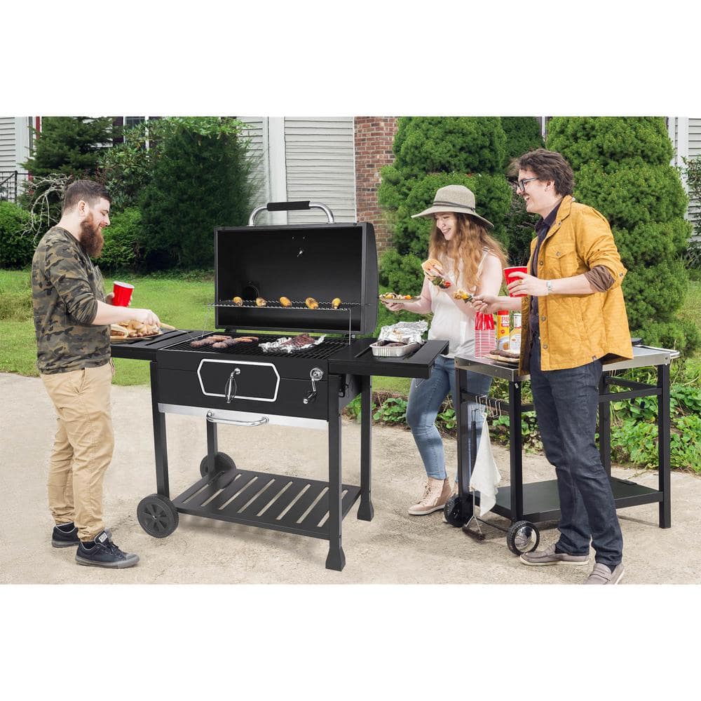 Royal Gourmet Black Stainless Steel 30-Inch Charcoal Grill with Smoker