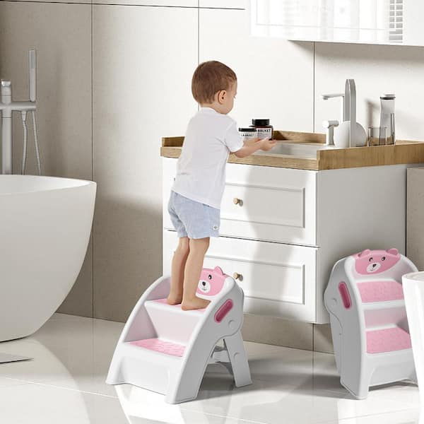 Laybus Reach 0.8 ft. Step Stool for Bathroom Sink and Potty