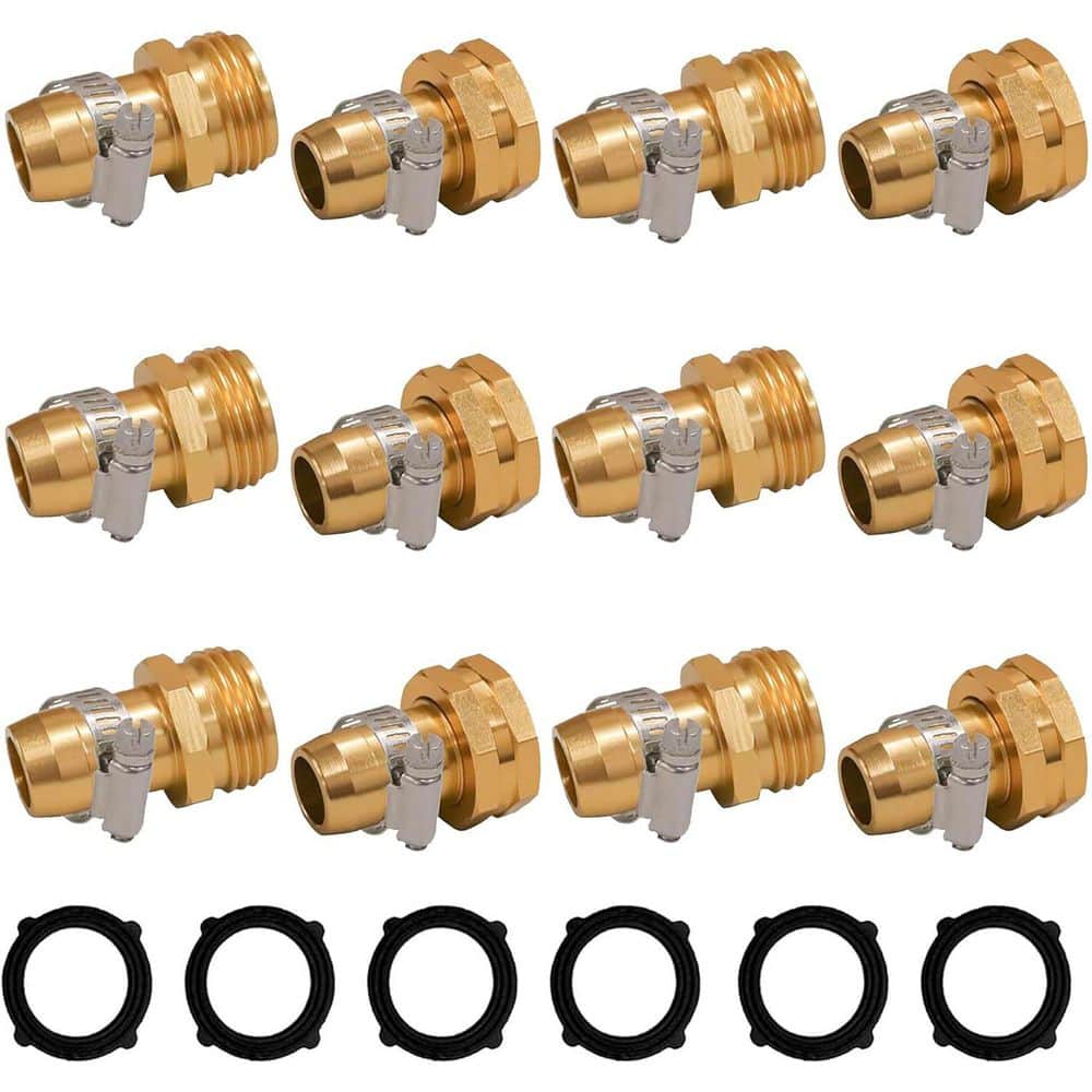 Garden Hose Repair Connector with Clamps, Fit for 3/4 in. or 5/8 in. Garden Hose Fitting (6-Set) price history on PriceWatchPro