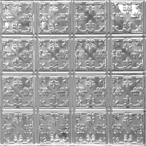 Florentine Steel (Unfinished) 2 ft. x 2 ft. Decorative Tin Style Lay-in Ceiling Tile (24 sq. ft./Case)