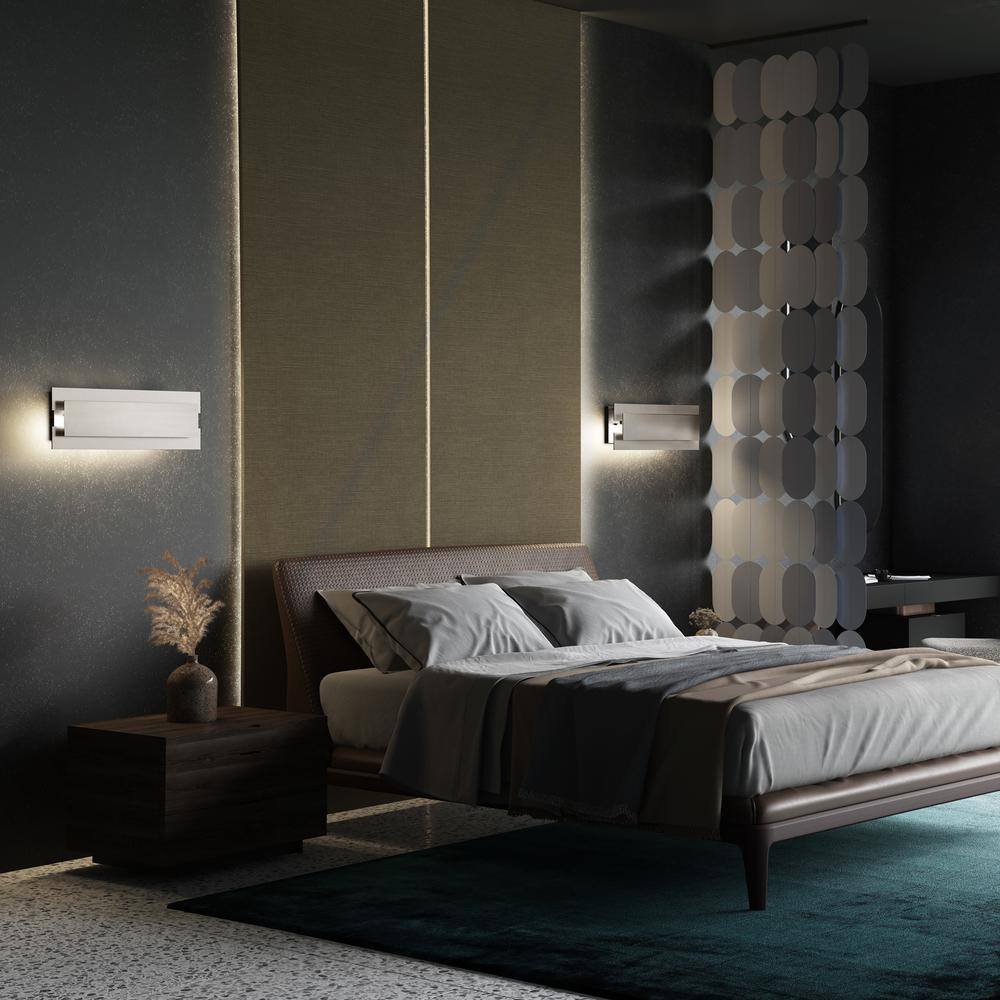 Modern Brushed Nickel 3-Light Vanity Wall Sconce