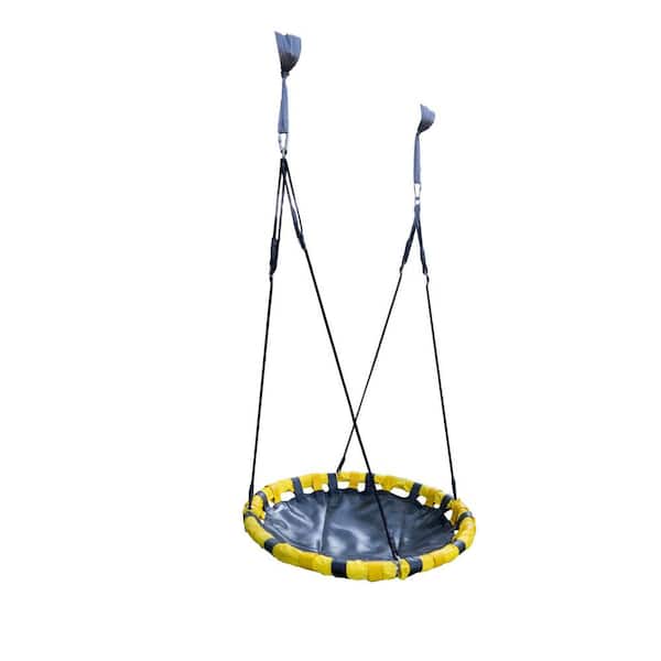 JUMPKING Yellow Backyard 360-Degree Adjustable Height UFO Tree Swing