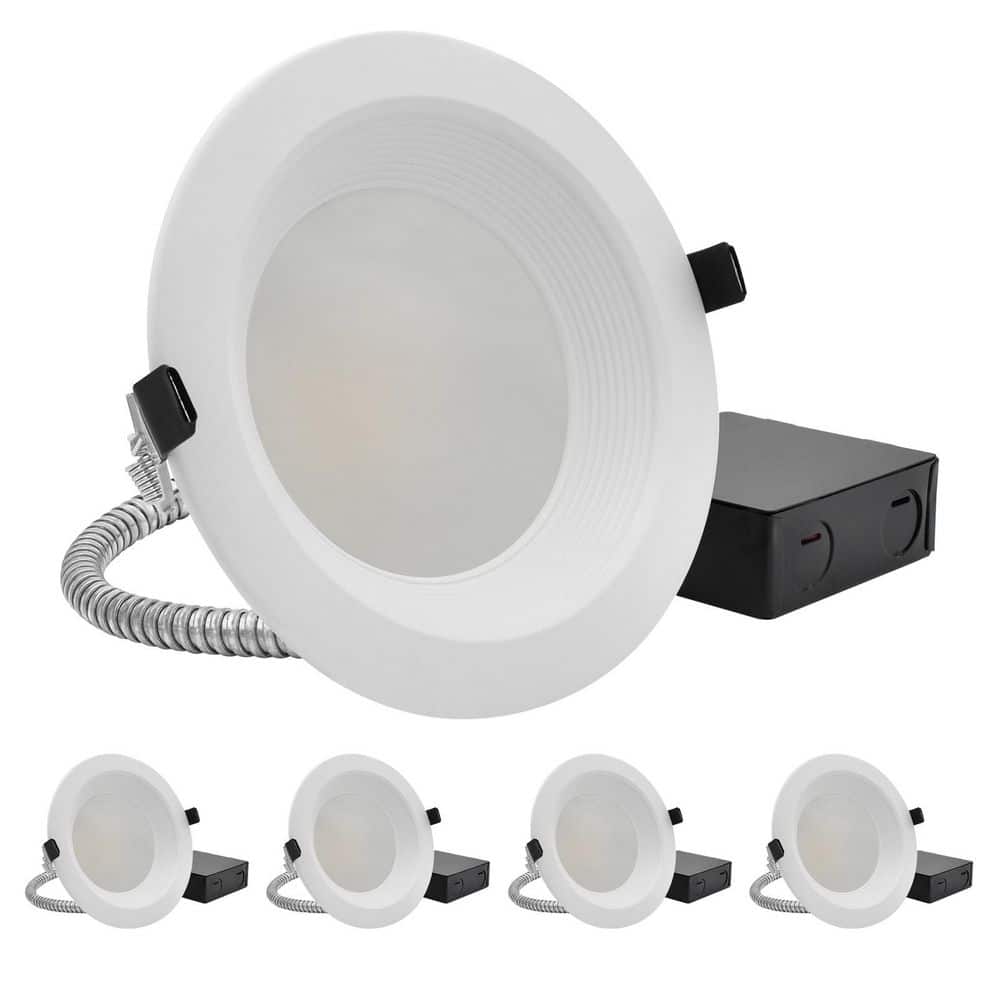 6 In. Integrated LED Commercial Recessed Light, 5CCT, Dimmable 12W-20W Up to 1900LM IC Rated 120-277V Baffle Trim 4 Pack price history on PriceWatchPro
