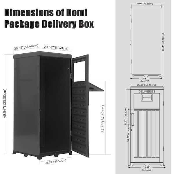 Package Delivery Box 20.7 in. W x 21.9 in. D x 48.5 in. H Black