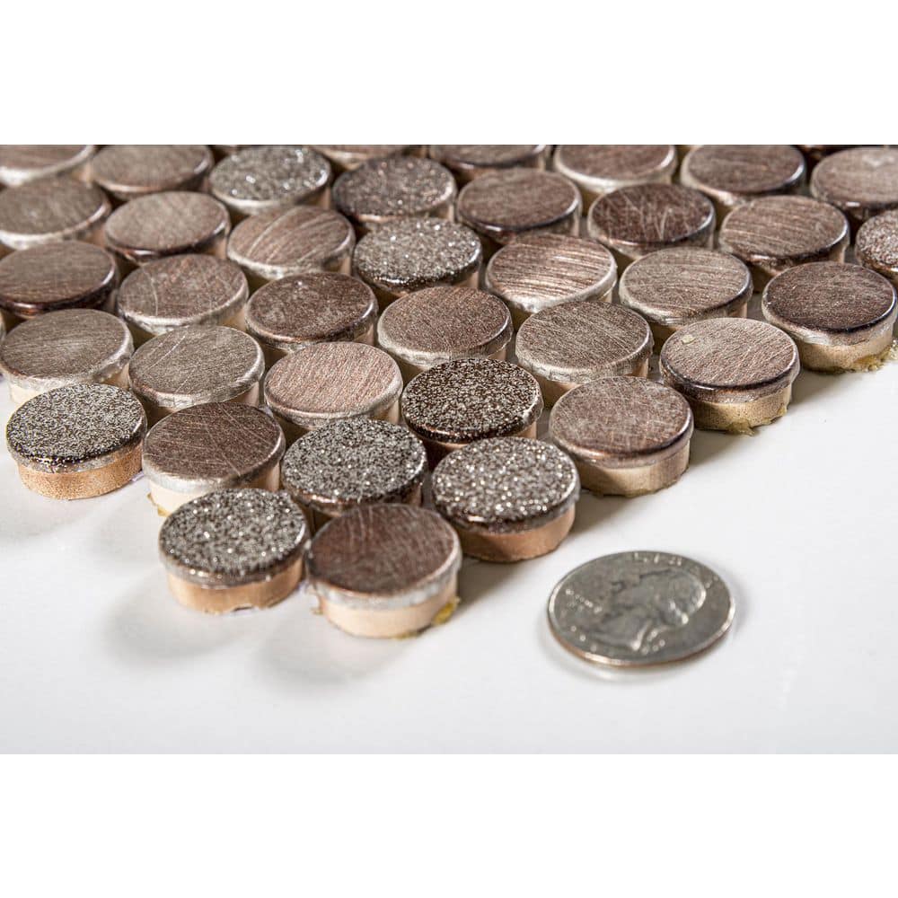 Bronze Penny Round Metal Mosaic Tile Sample