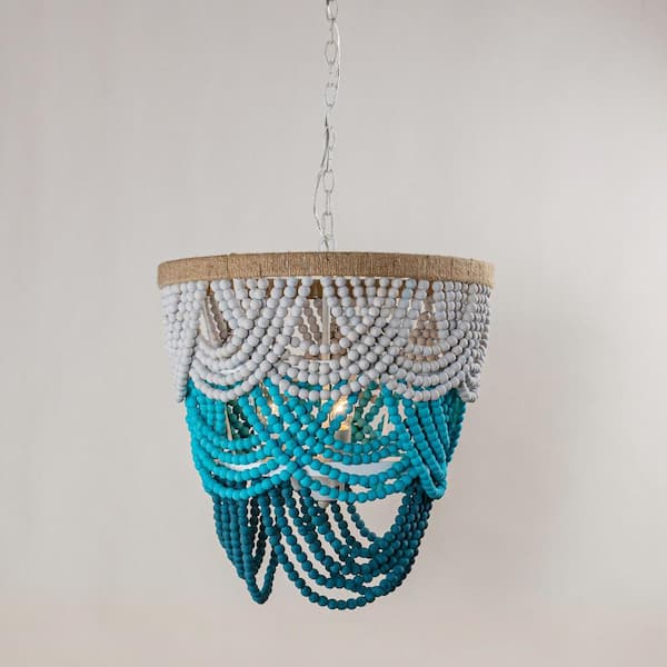 Teal beaded deals chandelier