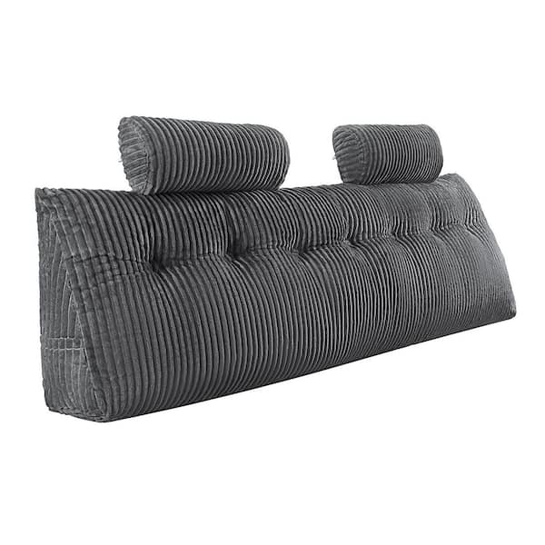 Headboard Pillow, King Size Wedge Headboard Pillow with 2 Side Pockets and 2 Headrests, Bed Wedge Pillow